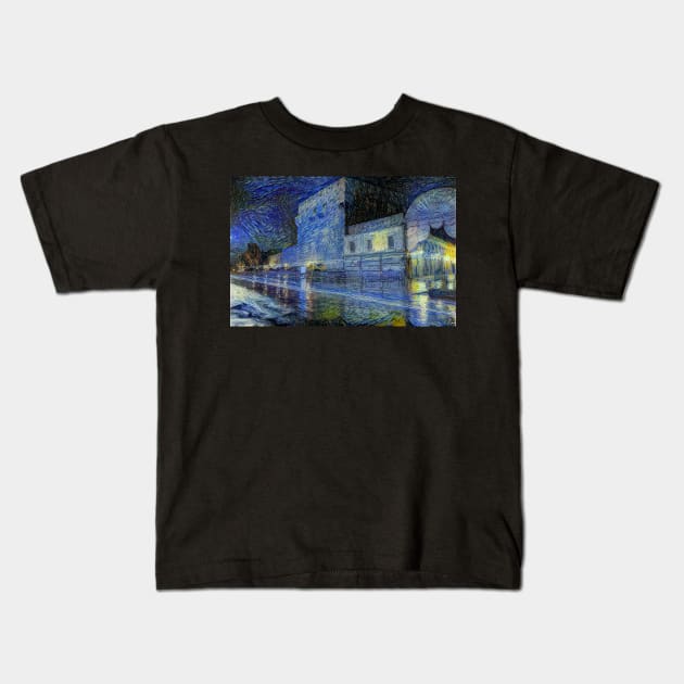 Damascus Castle in Starrynight Style Kids T-Shirt by Homsalgia